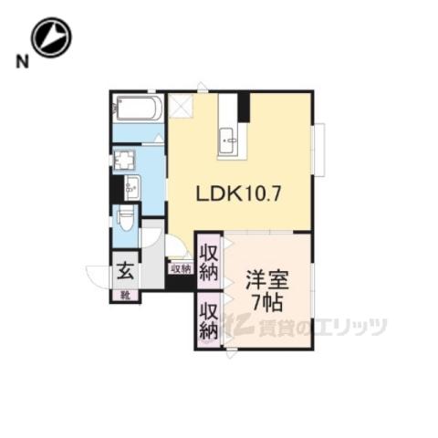 カーサ雅(1LDK/1階)の間取り写真