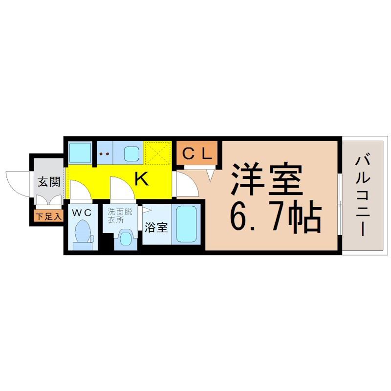 プレサンス上前津エレスタ(1K/6階)の間取り写真