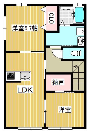 プランドールIV(2LDK/2階)の間取り写真