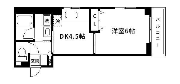 セントエルモス(1DK/8階)の間取り写真