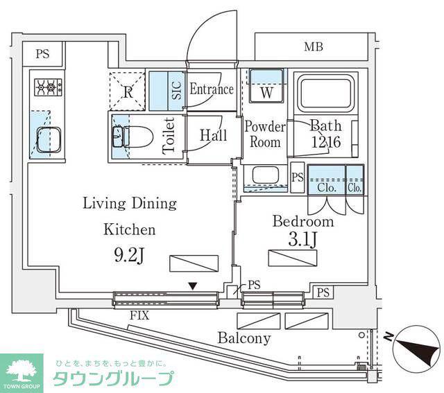 シーズンフラッツ町屋(1LDK/4階)の間取り写真