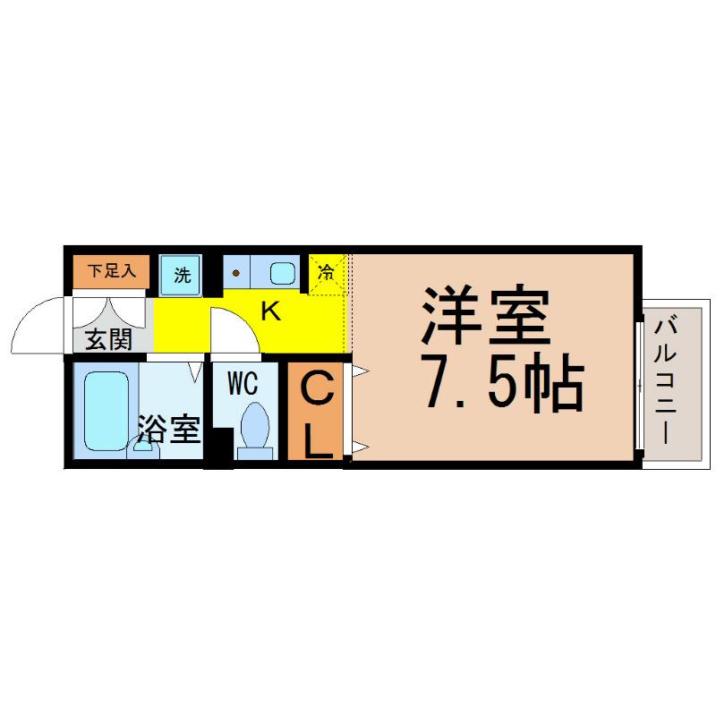 セジュール池端パーク(1K/2階)の間取り写真
