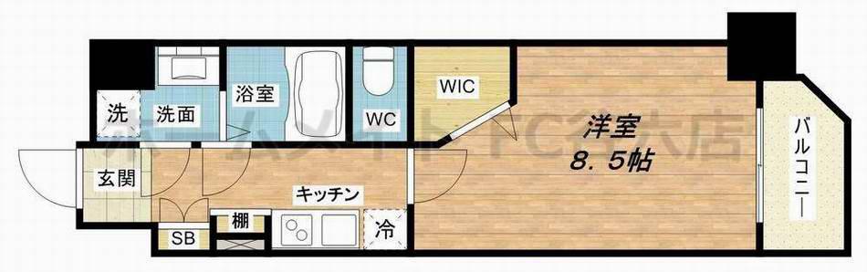 ミラージュパレス梅田グランツ(1K/5階)の間取り写真
