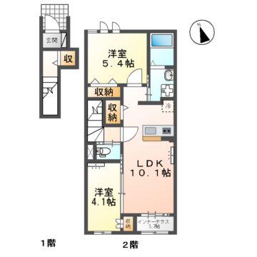 ファーストウィロウ(2LDK/2階)の間取り写真