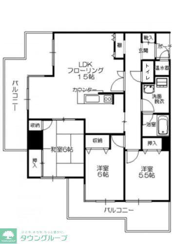 ロワールマンション室見川(3LDK/6階)の間取り写真