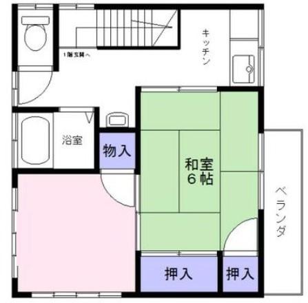 牧荘(2K/2階)の間取り写真
