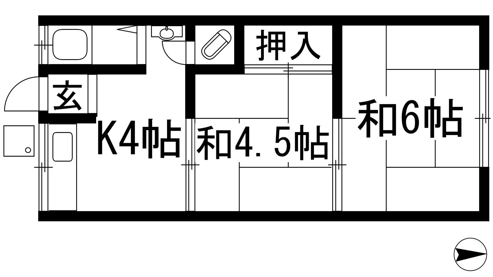 北村荘(2K/2階)の間取り写真