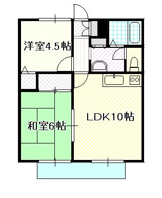 石井ハイツ A(2LDK/2階)の間取り写真
