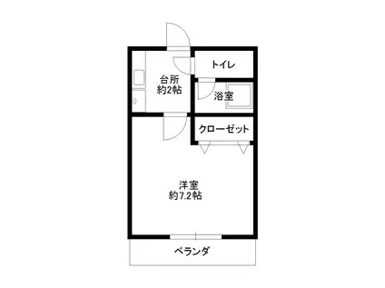 ニューハイツサンシャイン(1K/2階)の間取り写真