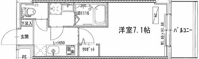 アートヒルズセンター南(1K/7階)の間取り写真