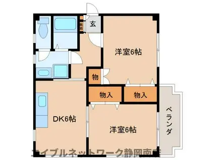 サンライズ(2DK/2階)の間取り写真