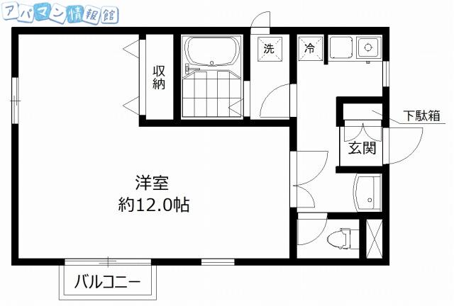 ファンテール(1K/2階)の間取り写真