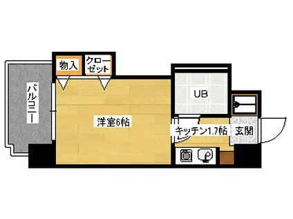 ダイアパレス比治山公園(1K/10階)の間取り写真