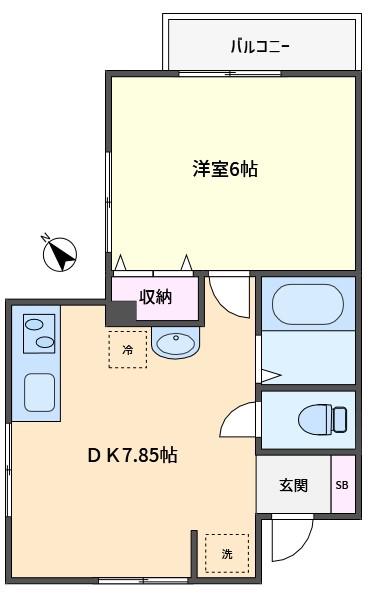 グラーティア東戸塚(1DK/1階)の間取り写真
