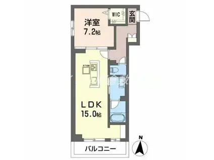 シャノワール(1LDK/2階)の間取り写真