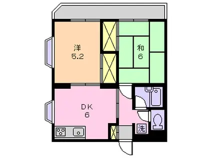 新潮通一番館(2DK/3階)の間取り写真