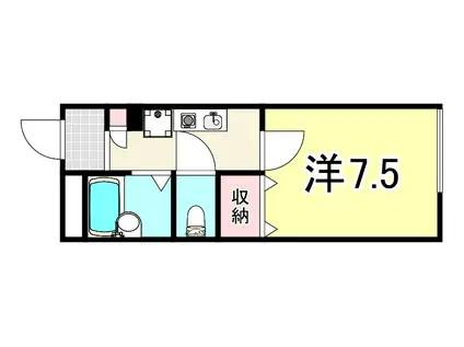 レオパレス近松II(1K/1階)の間取り写真