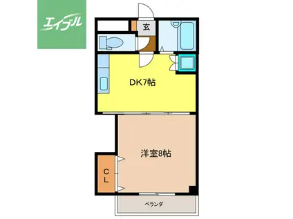 プライムハイツ中島(1DK/1階)の間取り写真