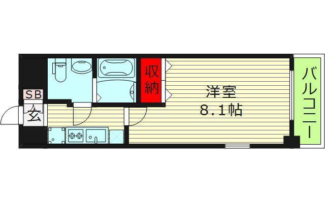 エスリード森ノ宮駅前(1K/11階)の間取り写真