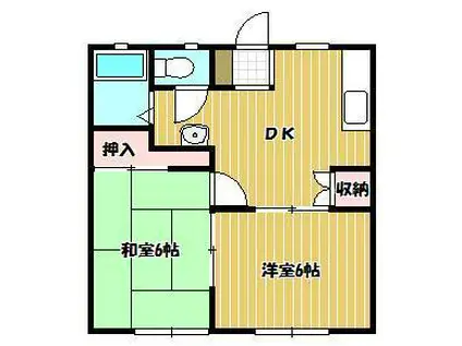 ふれ愛サンガーデンB棟(2DK/2階)の間取り写真