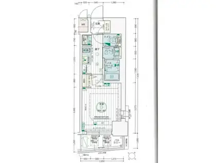 エステムコート神戸元町2グレイド(1K/5階)の間取り写真