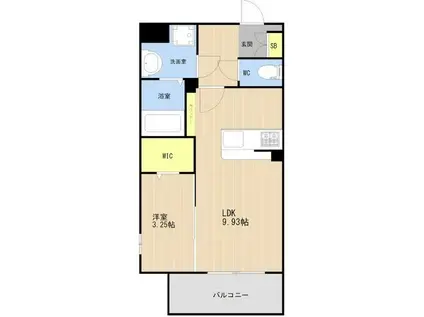 LIBTH天神東III(1LDK/10階)の間取り写真