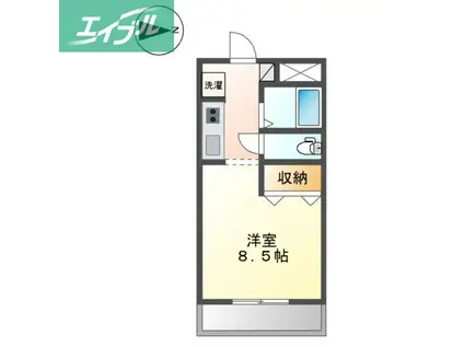 ウイステリアコート田ノ上II(1K/2階)の間取り写真