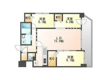 メゾン・クー・ドゥ・クールVII(3LDK/7階)の間取り写真