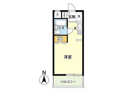 ホーユウコンフォルト白楽B棟(ワンルーム/3階)の間取り写真