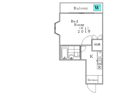 加賀ハイツ(1K/3階)の間取り写真
