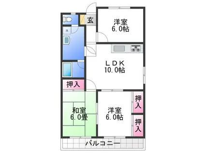 パークサイド青葉(3LDK/3階)の間取り写真