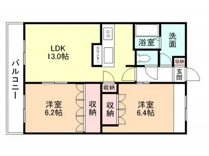 MT.VIEW大久保(2LDK/1階)の間取り写真