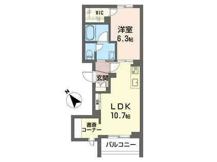 ラ・シャンス(1LDK/3階)の間取り写真