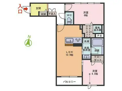 セントリビエ(2LDK/1階)の間取り写真