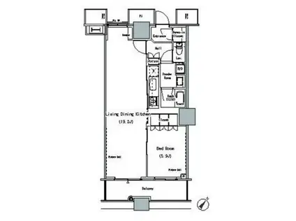 ザ 東京タワーズ ミッドタワー(1LDK/9階)の間取り写真