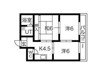 岐東コーポラス(3DK/1階)の間取り写真