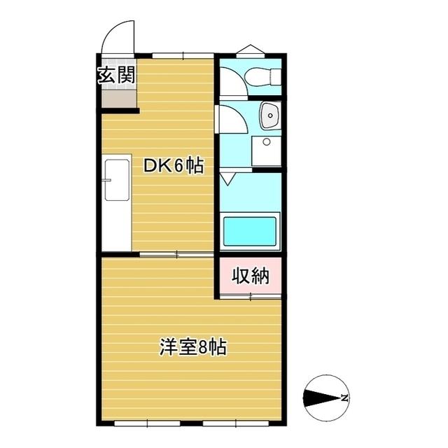 キシアパート(1DK/3階)の間取り写真