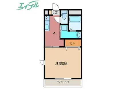 ORANGE PAC(1K/2階)の間取り写真