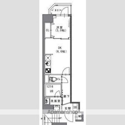 S-RESIDENCE菊川RIVIE(1DK/4階)の間取り写真
