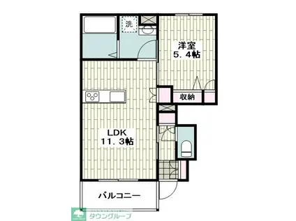 BLOSSOM MAISON(1LDK/1階)の間取り写真
