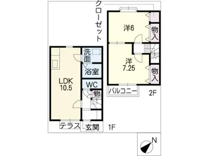 CLASSEED A棟(2LDK/2階)の間取り写真