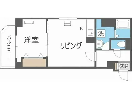 美工ビル(1LDK/8階)の間取り写真