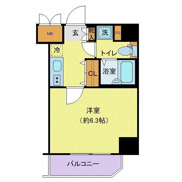レジオス千鳥町(1K/3階)の間取り写真