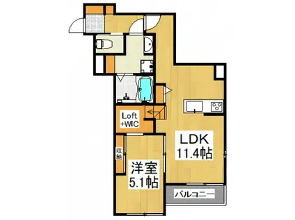 MY STYLE 上福岡(1SLDK/3階)の間取り写真