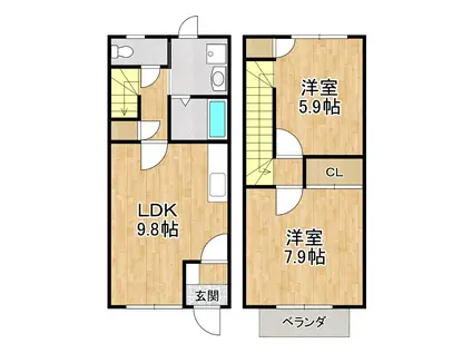ブランシェ1056(2LDK/1階)の間取り写真