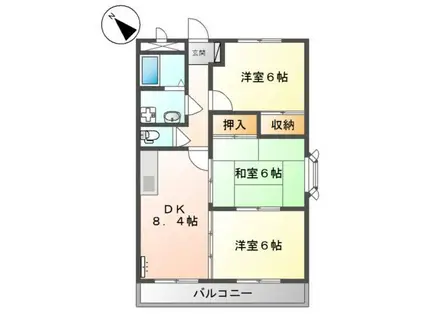 プラスパァ・F(3DK/3階)の間取り写真