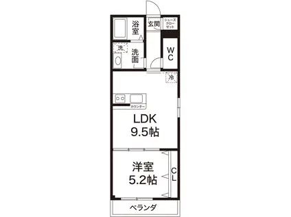 シュシュガーデン(1LDK/2階)の間取り写真
