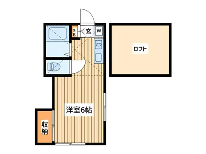 ウエストヒル(ワンルーム/1階)の間取り写真