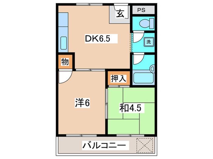 エルム松原(2DK/3階)の間取り写真
