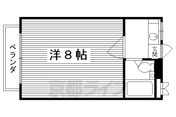 ポプラハイツ(1K/3階)の間取り写真